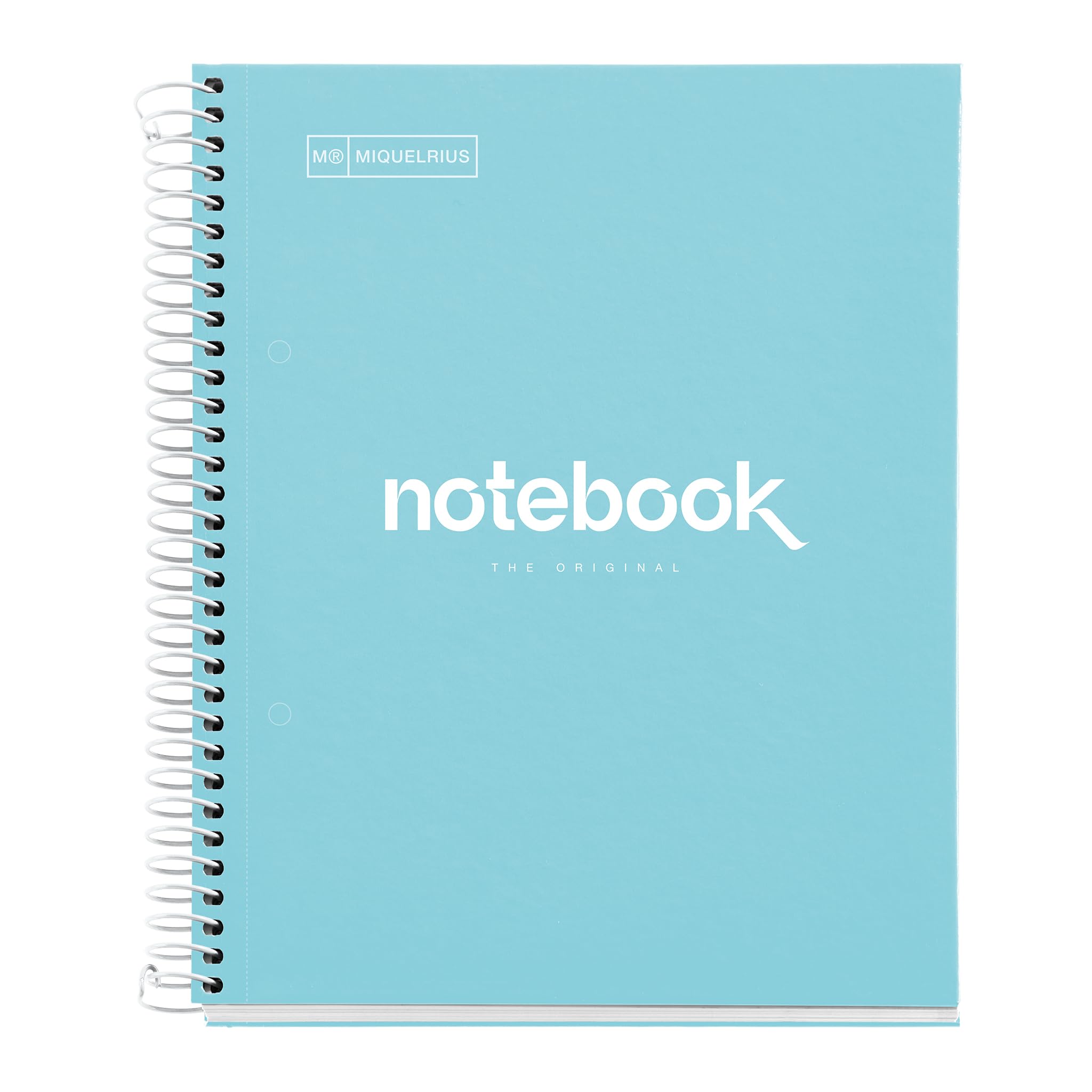 Miquelrius A5 Notebook Emotions 80 Sheets 90 g/m² Dotted Notebook, 1 Colour Stripe, Microperforated Wire, Extra Rigid Cover, 2 Drills, Sky Blue