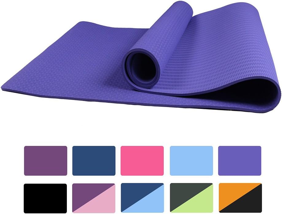 Non Slip Yoga Mat with Carrying Strap,72"x24" Extra Thick 1/4" Exercise Fitness Mat for Home Yoga Pilates & Floor Workouts High Density Anti Tear Exercise Mat