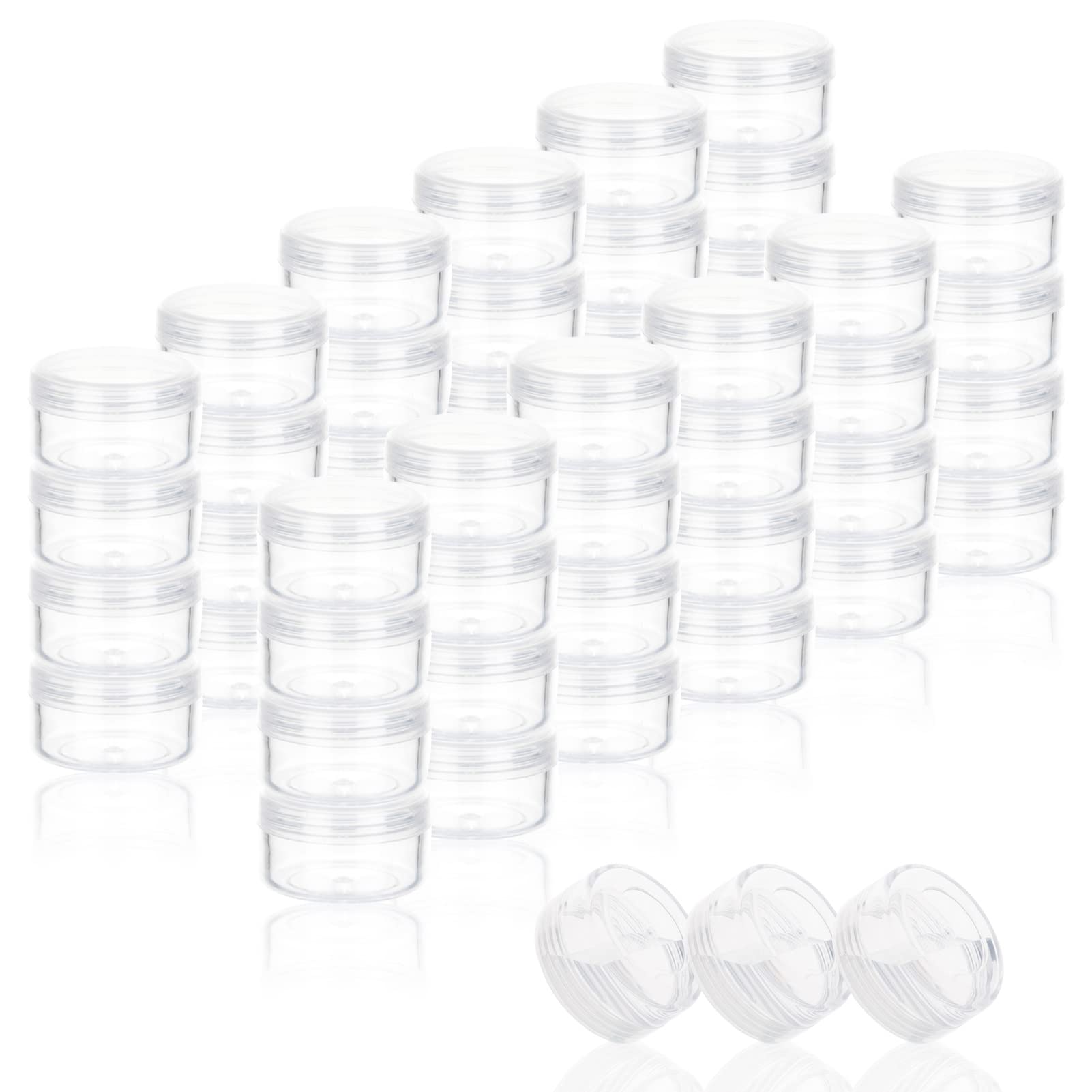 5 Gram Sample Pots, 100 Pcs Plastic Travel Pots for Toiletries, Mini Travel Containers with lids, Empty Cosmetic Containers for Face Creams, Samples, Make-Up