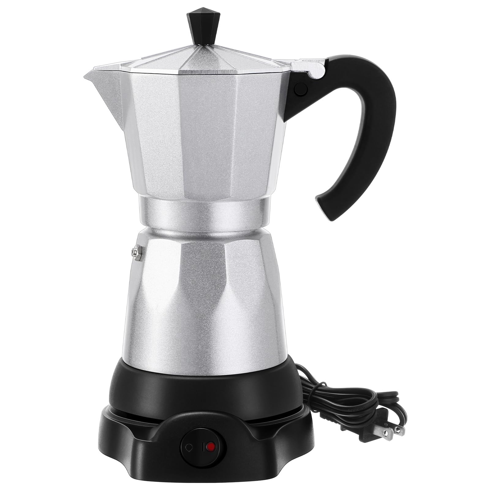 Photo 1 of Lemosae Coffee Pot 6 Cup Electric Espresso Coffee Maker Italian Moka Maker 300ml Portable Aluminum Espresso Machine Cafetera Moka Pot with Detachable Base, Gift for Home Travel(Aluminum Color)