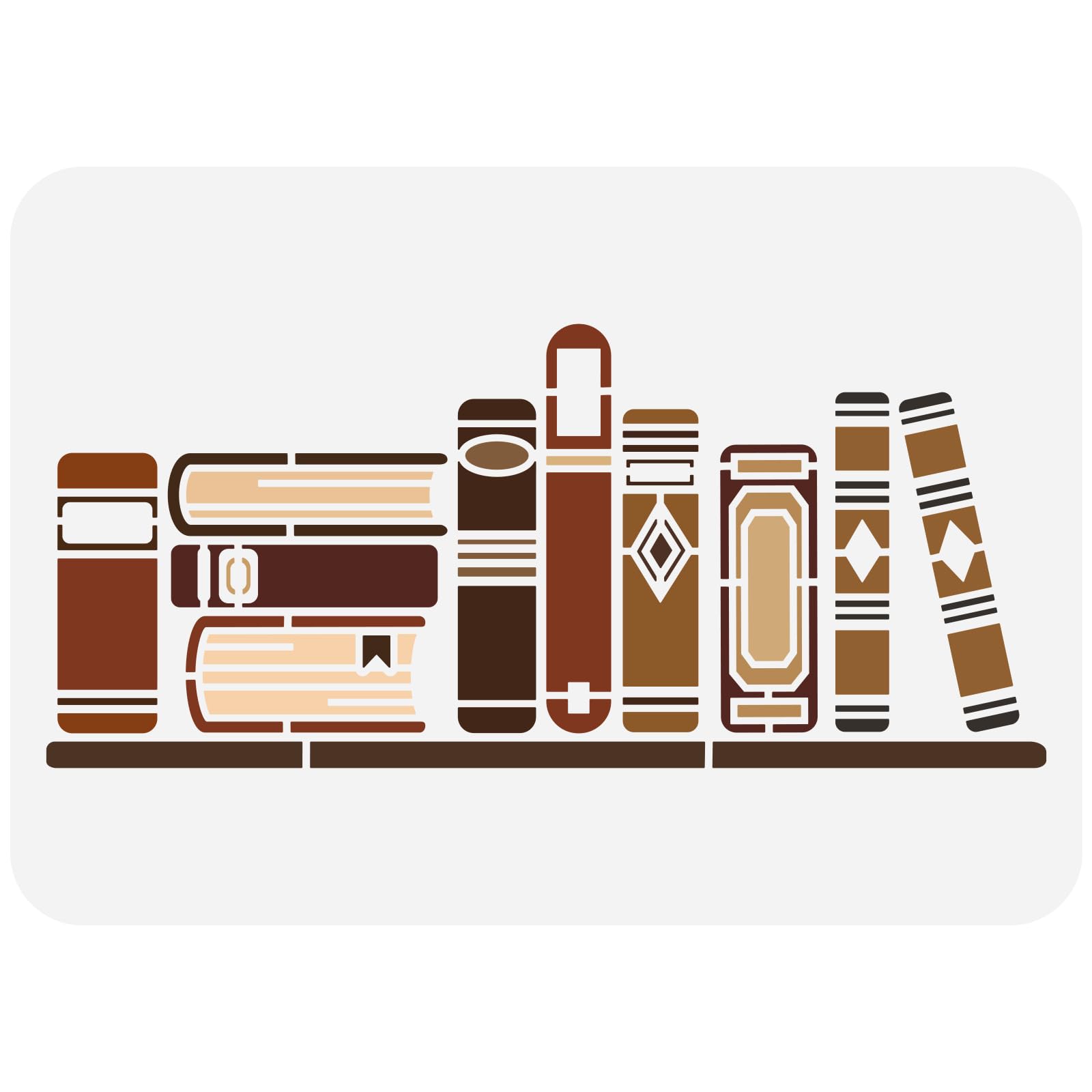 FINGERINSPIRE Book Stencil for Painting 29.7x21cm Reusable Library Bookshelf Stencil Collection Books Stencil DIY Craft Wall Painting Stencil Back to School Stencil for Wood Furniture Home Decor