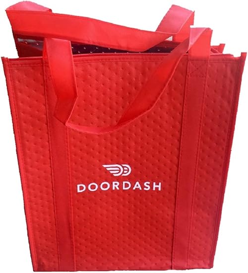 Doordash Red Insulated Large Shopping Tote For Groceries Food Delivery Driver Bag Amazon Ca Clothing Accessories