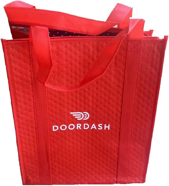 Doordash Red Insulated Large Shopping Tote for Groceries Food Delivery Driver Bag Amazon.ca
