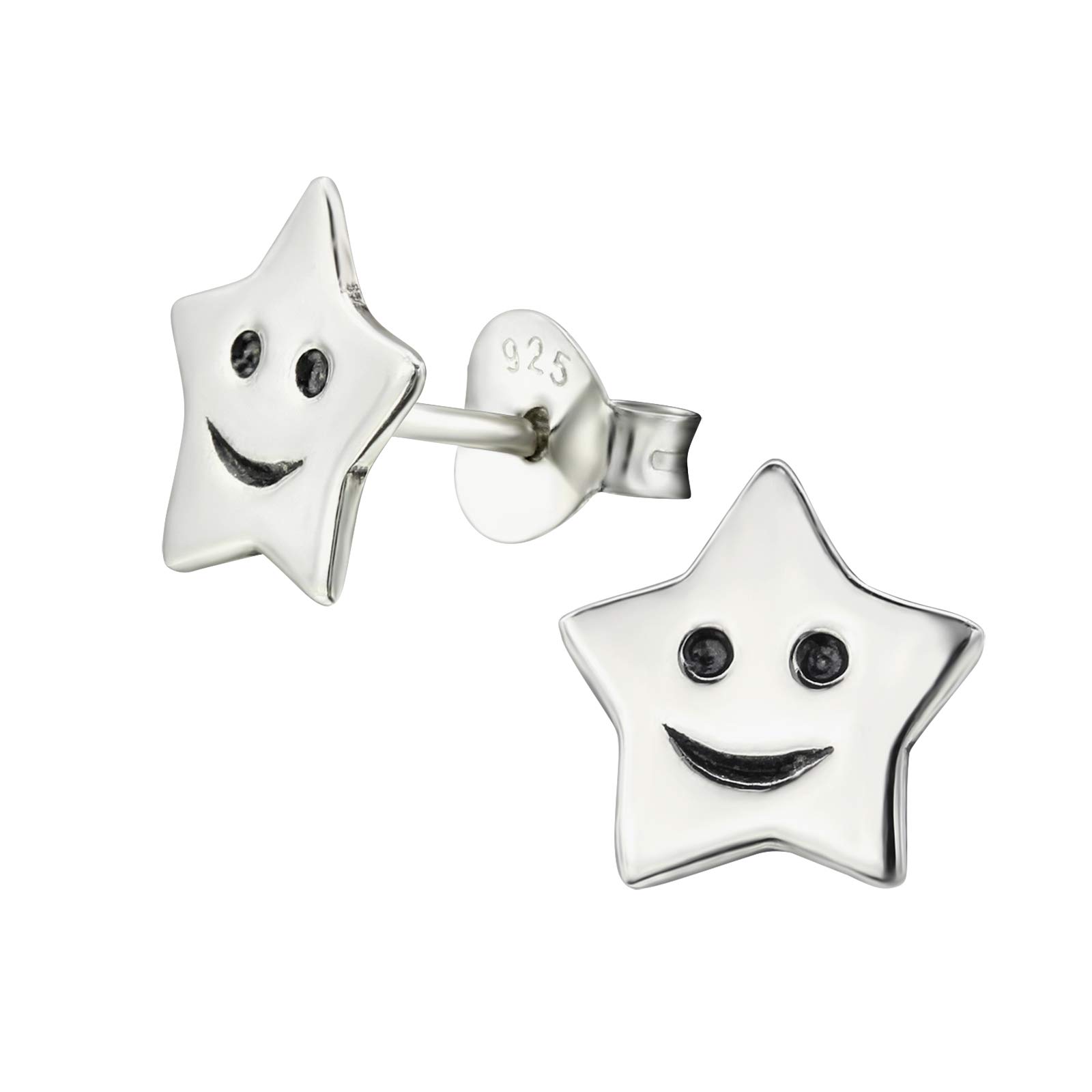 925 Sterling Silver Oxidised Star Stud Earrings for Women & Girls – Celestial Jewellery Gift Boxed