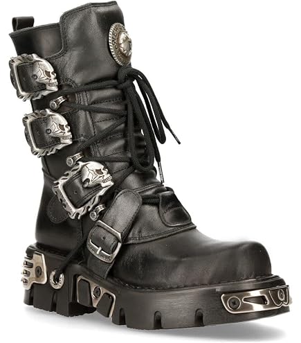 Amazon.com | NewRock Unisex Black and Silver M.391-S18 Metallic