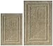 Chardin Home - 100% Cotton two Piece Classicc Bath Rug Set, (21''x34'' & 17''x24'') with anti-skid spray latex back, Linen