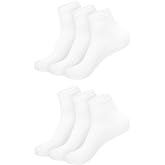 Hanes Ultimate womens 6-pack Ankle athletic socks, White, Shoe Size 5-9 US