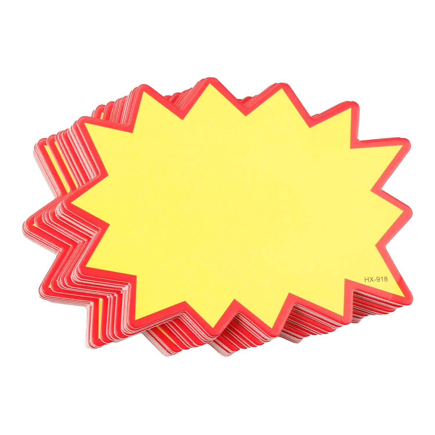 Rumyve 50 Pcs Price Signs,Star Yellow Retail Sale Price Labels Tags,Blank Starburst Price Cards Sign for Retail Shop Store Supermarket Grocery Product Pricing Promoting