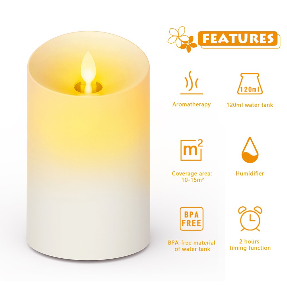 Afloia Aromatherapy Ultrasonic Humidifier 120ml Essential Oil Diffuser Cool Mist Humidifier and Diffuser Flameless LED Light