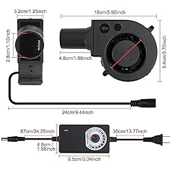 97mm x 33mm BBQ Fan 12V Blower with 110V/120V