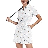 Soneven Womens Tennis Dress Sleeveless Golf Dresses with Shorts and Pockets Ruffle Sleeve Workout Athletic Dresses