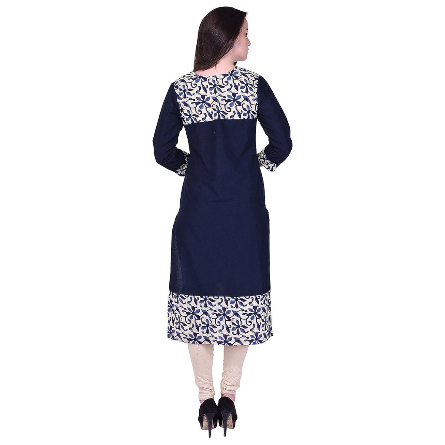 rajmandirfabrics women's cotton straight kurti (wb01_blue)