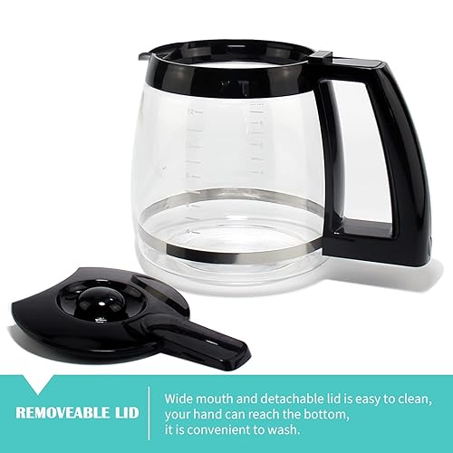 12-Cup Replacement Glass Coffee Carafe for Cuisinart Coffee Maker Models  DCC-1200, DCC-1100BK, DCC-2650, CHW-1