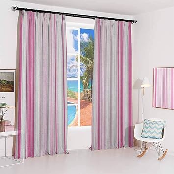 Amazon Com Light Pink Pleated Curtains With Blackout And Lining