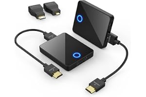 BMOSTE Wireless HDMI Transmitter and Receiver 810, 1080P 60HZ, 98FT Max, 2.4/5GHZ Dual-Band Wi-Fi, 1 TX to 4 RXS, Plug & Play, 0.1s Latency, for Conferences, Home Theaters, Churches, Outdoor