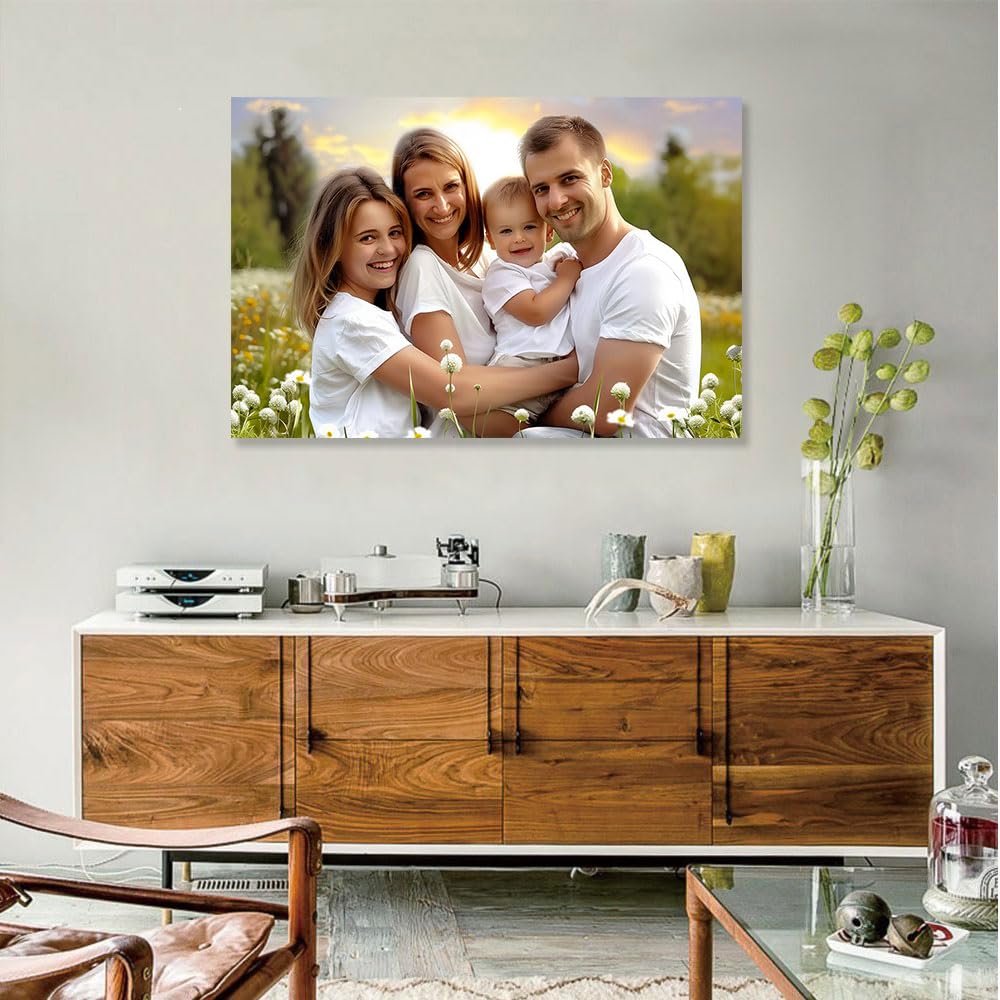 Personalized Framed Canvas Wall Art, Custom Your Photo on Canvas, Canvas Prints With Your Photo, Decor for Home Living room Bedroom Kitchen Framed Ready to Hang - 16L x 12W
