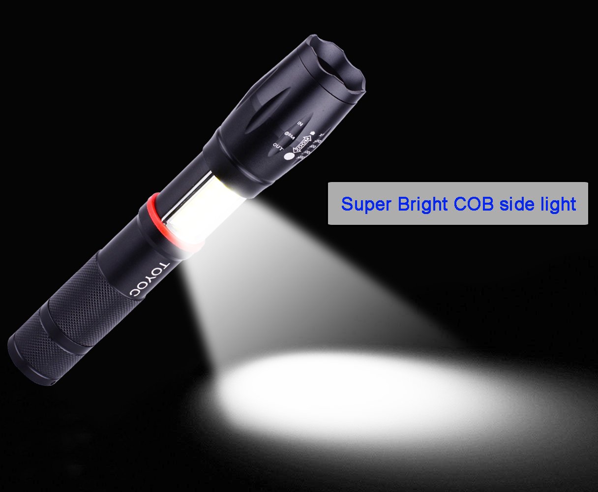 Handheld Flashlight,TOYOC High Lumen Portable 6 Lighting Modes