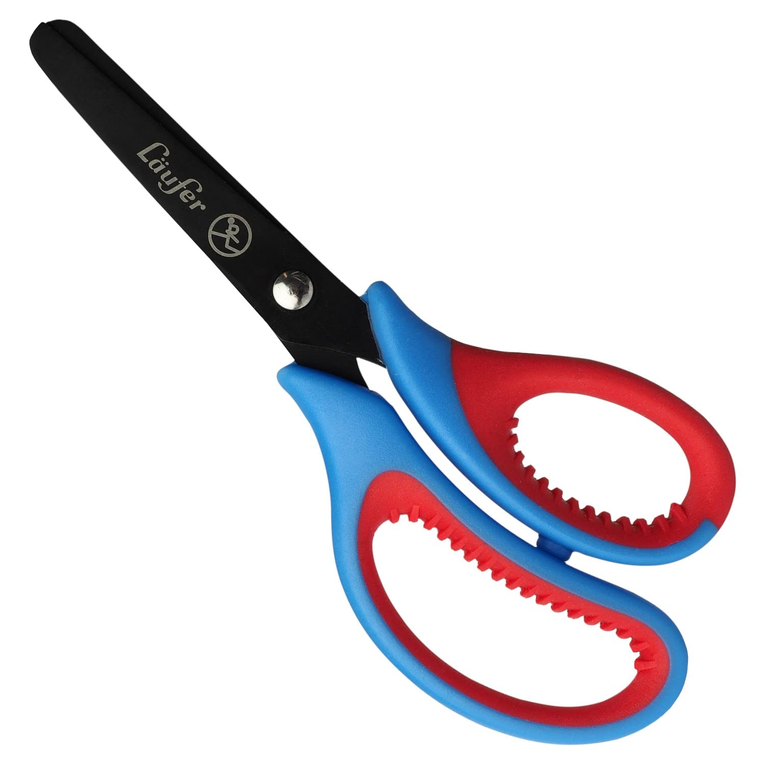 Läufer 87226 Ergonomic Craft Scissors for Kids School 1st Grade Red/Blue Right Handed Round Tip Scissors