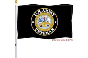 UTSANG US Army Veteran Flags 3x5 Outdoor Double Sided- United States Army Emblem Vietnam Star Black Flags 3 Ply Heavy Duty Fade Resistant Banner for Outdoor Indoor Garage Wall