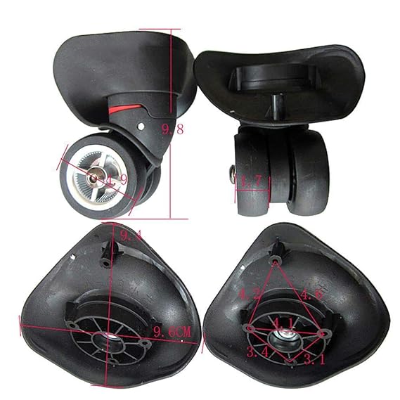 itdegno 2X Universal Gepäck Koffer Ersat Wheel Rad Schwenkbar Rollen Reisekoffer Schwenkräder Trolley Ersatzrollen Transportr