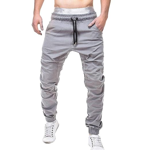 Beonzale Herren Jogginghose Hosen Lässige Elastische Joggings Sport Solide Baggy Pockets Hose Kinny Ausgefranste Hosen