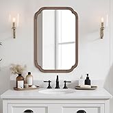 WallBeyond 20" x 30" Rounded Corner Arch Wall Mirror with Wood Frame for Entryway, Living Room or Bedroom Home Decor - Light 