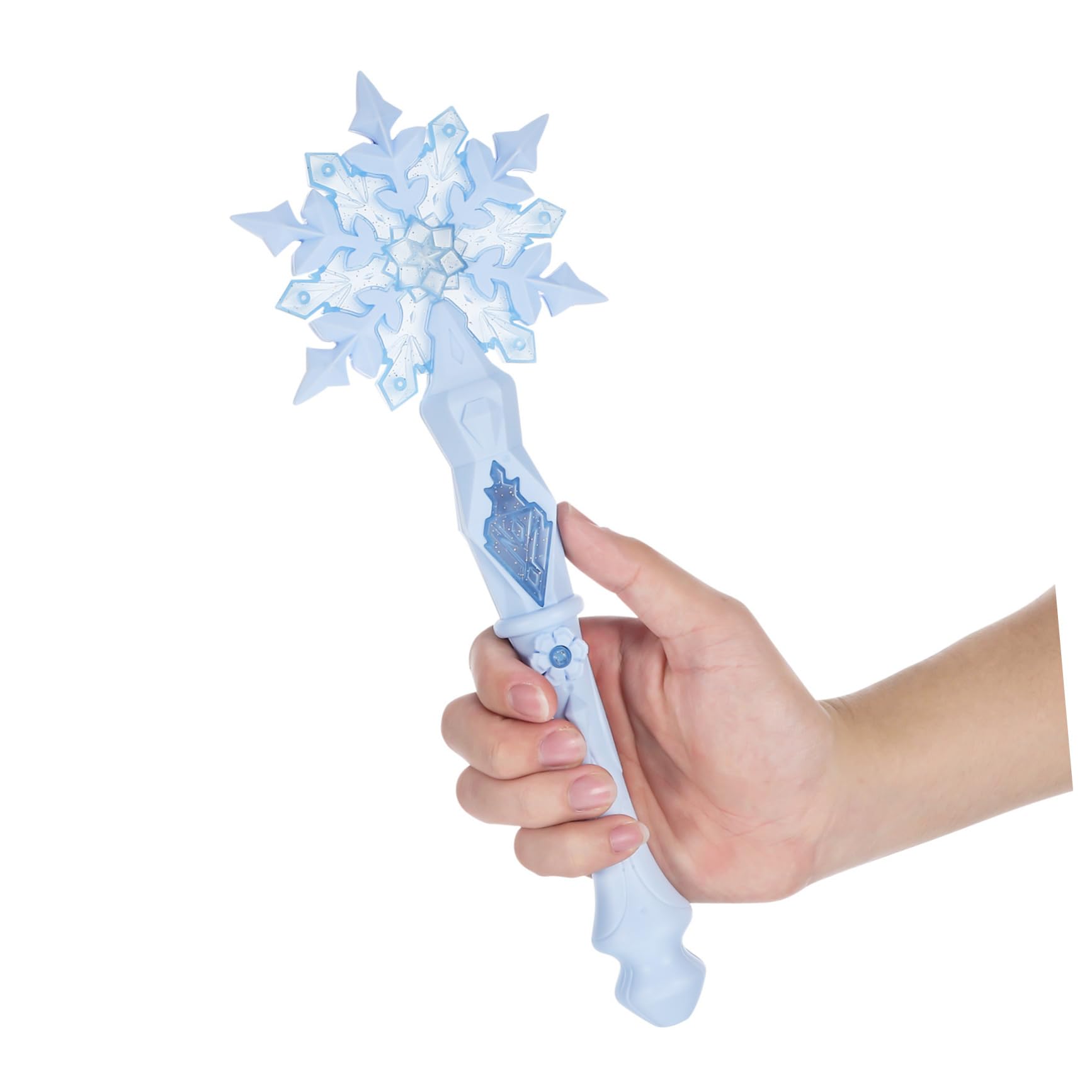 STOBOK Light Up Snowflake Wands with Sound,Musical Glowing Fairy Toys for Kid Girl Princess Party Favors Christmas Costume Cosplay Accessories Pretend Play, Blue 12.58-Inch