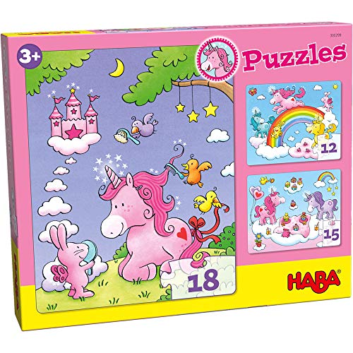 HABA Unicorn Glitterluck Set of 3 Jigsaw Puzzles