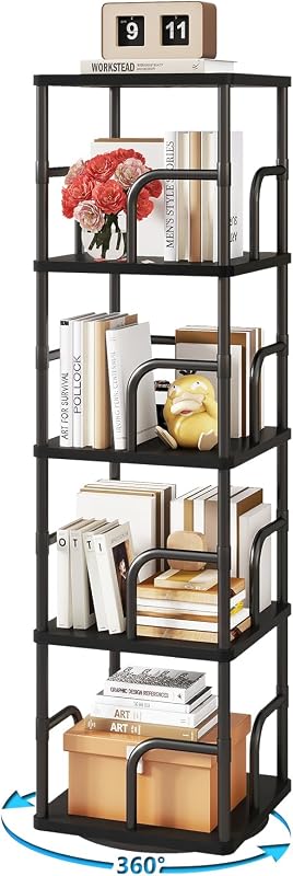 Librería Giratoria de 4 Niveles,Estanteria Madera,Negro TBC004B — foto 1 de 8