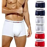 Arjen Kroos Men's Breathable Cotton Trunks Underwear Sexy Low Rise Boxer Briefs Tagless Underpants Multipack