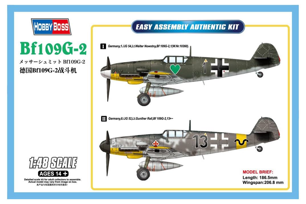 Hobbyboss 81750 "BF 109G-2 Plastic Model Kit, 1:48 Scale