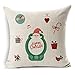 Tailbox Decorative Santa Claus Throw Pillow Covers Merry Christmas Series Cotton Linen Square Throw Pillow Case Xmas Decorations Cushion Cover for Home Office Sofa Couch 18
