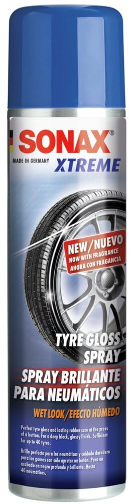 SONAX XTREME Tyre Gloss Spray Wet Look (400 ml) - Perfect tyre gloss and lasting rubber care at the press of a button | Item-No. 02353000-544