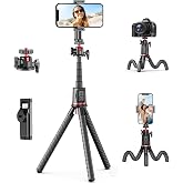 Fotopro Camera Tripod, Mini Flexible Extendable Tripod Stand with Extension Pole Compatible with Canon Nikon Sony Cameras Phone
