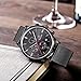 Baogela Mens Black Dial Military Stainless Steel Chronograph Quartz Wrist Watch\