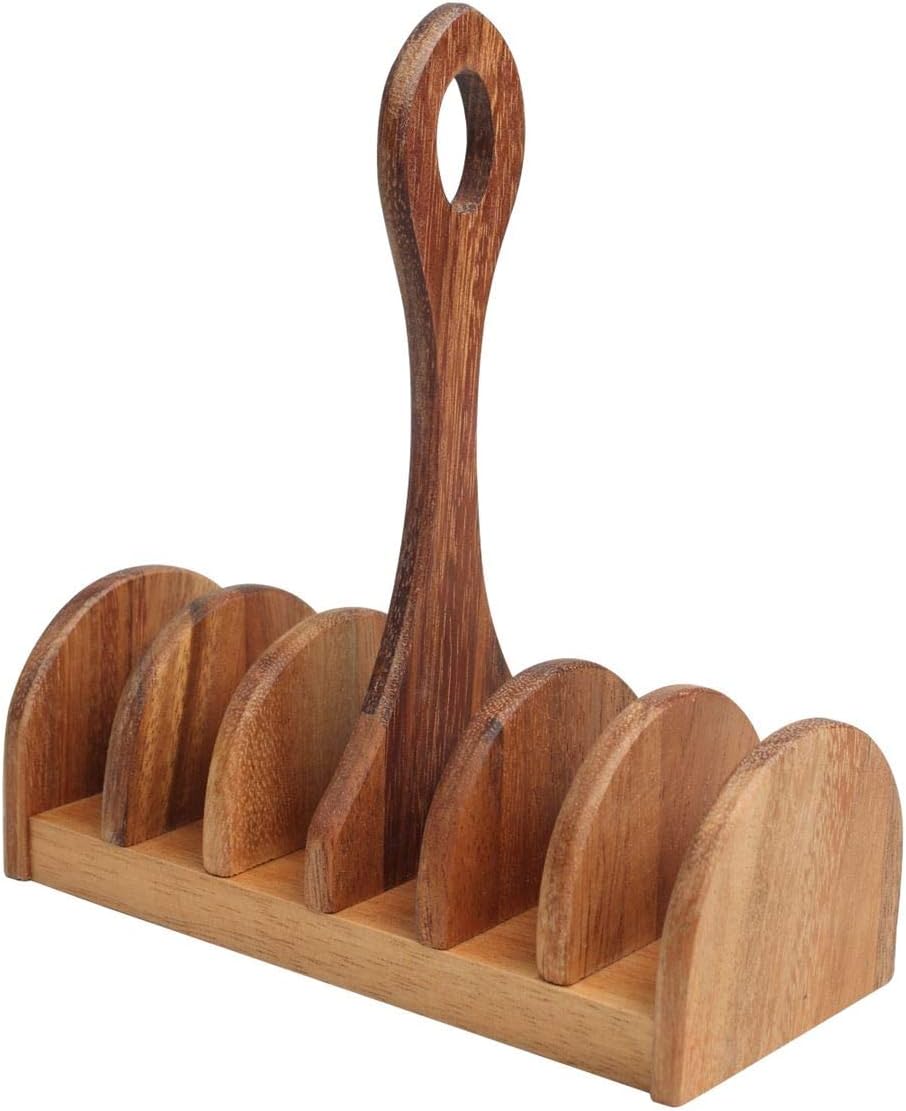 T&G Woodware Baroque Wooden Toast Rack in Rustic Acacia 6 Slices BigaMart