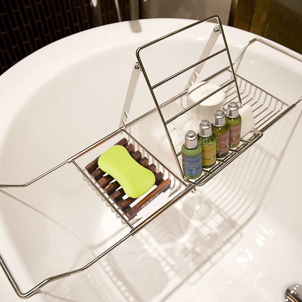 Aitere Soap Dish/Soap Holder Home Bath Accessories Hand Craft Natural Wood Soap Case Holder(2 Pcs)