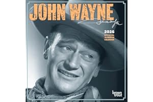 John Wayne OFFICIAL | 2026 7 x 14 Inch (Hanging) Monthly Mini Wall Calendar | BrownTrout | USA American Actor Celebrity Duke