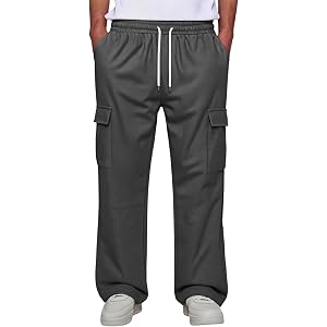 ASUIU Sweat Pants for Mens Lounge Casual Joggers Workout Flared Loose Fit Gym Wide Leg Solid Oversized Relaxed Fit