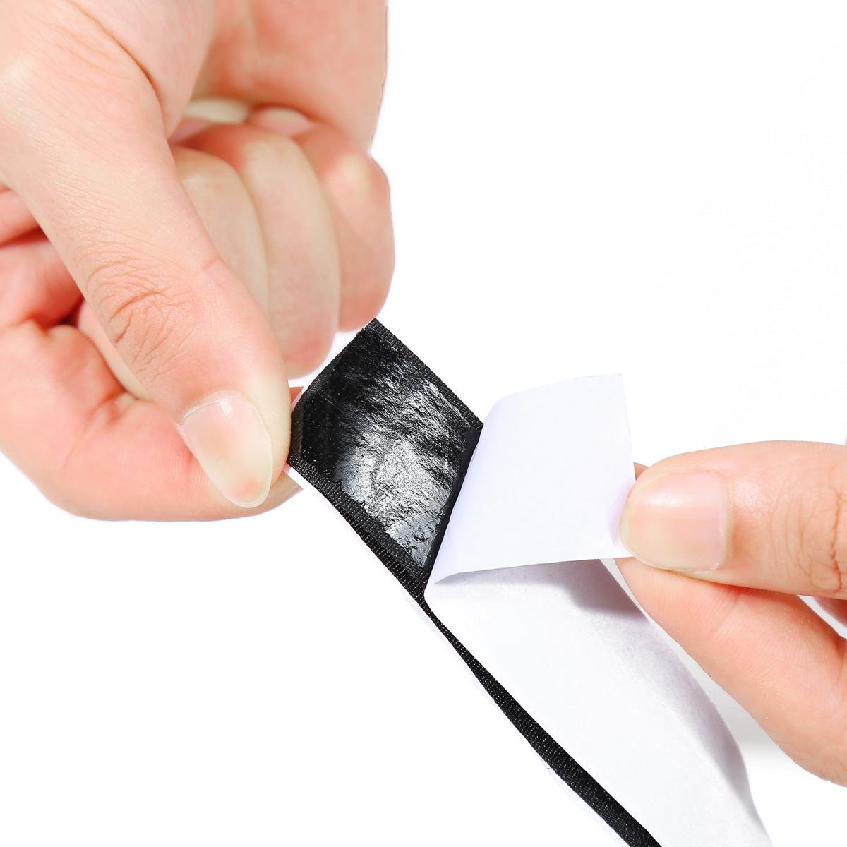 ZADAWERK® Klettband selbstklebend Klettverschluss (25mmx1m, Schwarz)