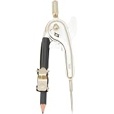 Westcott Nickel-Plated Ball Bearing Compass with Pencil, Professional Style, Back-to-School Supplies, Draws Circles up to 13 Inches in Diameter