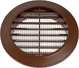 Vent Systems 80 mm Brown Pack of 5 Round Air Vent Cover with Insect Screen view 4