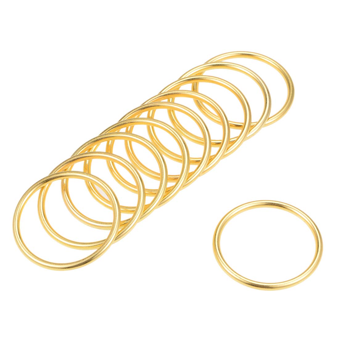 sourcing map O Ring Buckle 35mm(1.4") ID 3mm Thickness Zinc Alloy O-Rings for Hardware Bags Belts Craft DIY Accessories, Gold Tone 10pcs