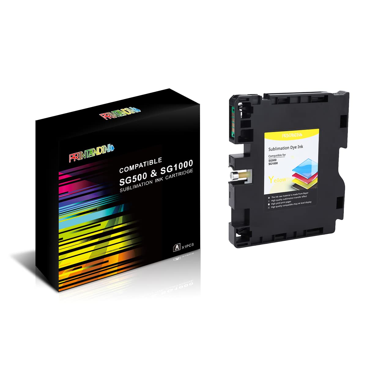PRINTANDINK SG500 SG100 Yellow NOT USE FOR V4.0.3 Sublimation Ink Cartridges Compatible with Sawgrass Virtuoso SG500 SG1000