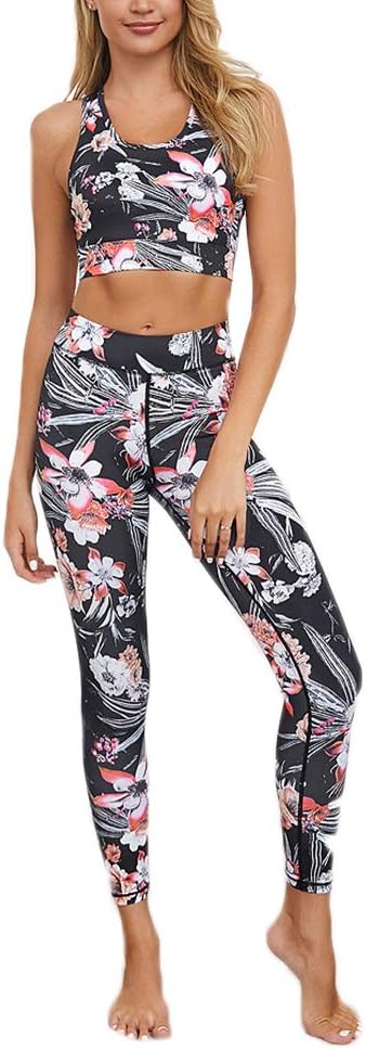 Hotexy Women's Workout Sets 2 Pieces Suits High Waisted Yoga Leggings with Stretch Sports Bra Gym Clothes