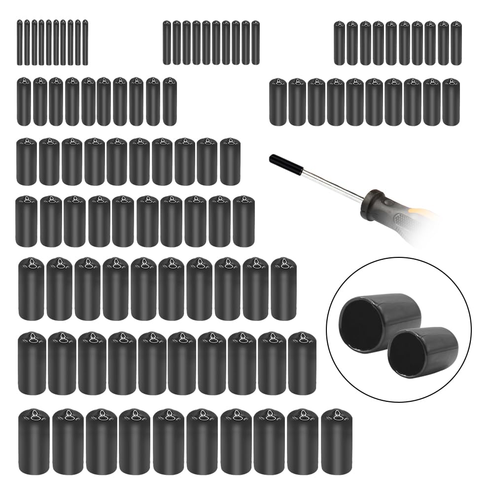 HLIWS Round Rubber End Caps-200 Pcs Black Rubber Covers,Screw Thread Protectors for protection of screws,tubes,cables,wires,etc(10 Sizes) โ image 1