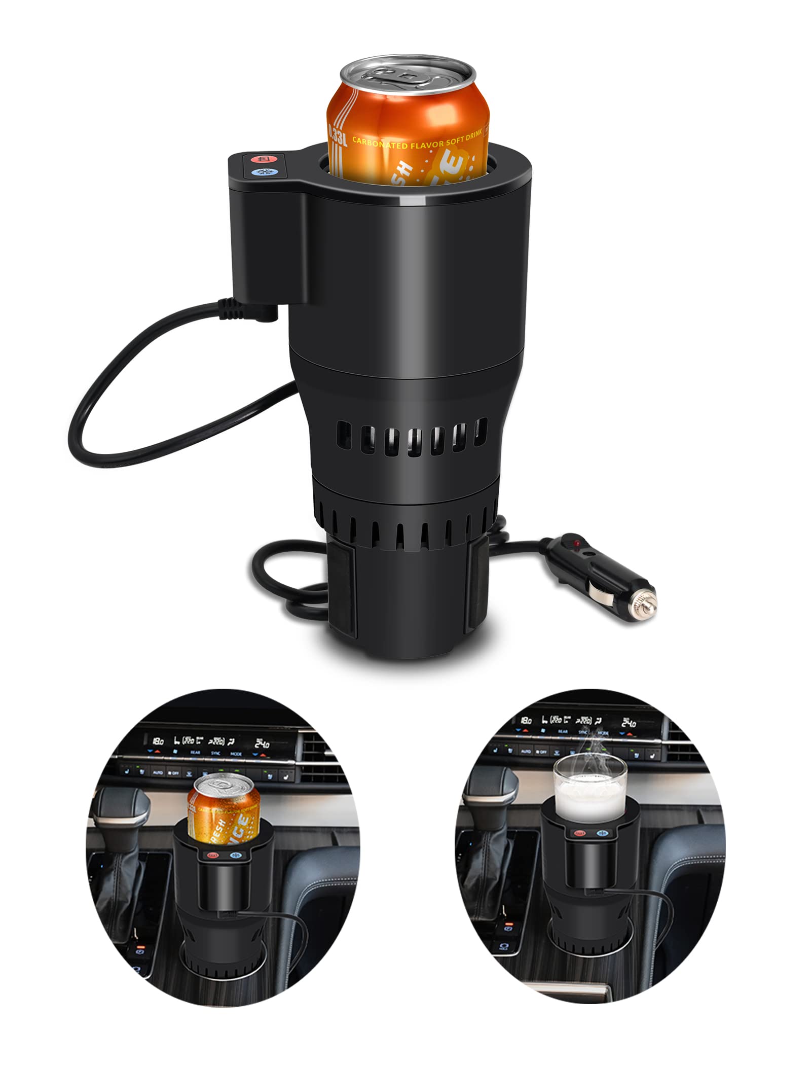 Photo 1 of 12V/24V Smart Temperature Control Travel Coffee Mug for Car/Truck,Electric Heated and Cooled Travel Cup, Stainless Steel Tumbler Smart Heating Cup,Keep Milk Warm Easily Washing Safe(Black)