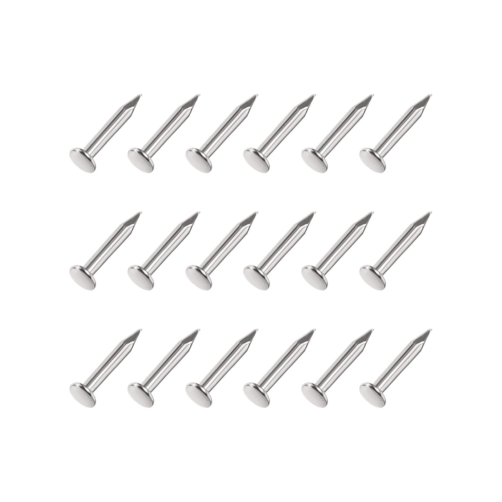 METALLIXITY Small Nails (1.2x6mm) 1000pcs, Carbon Steel Tiny Hardware Nails - for Household Woodworking, Silver Tone