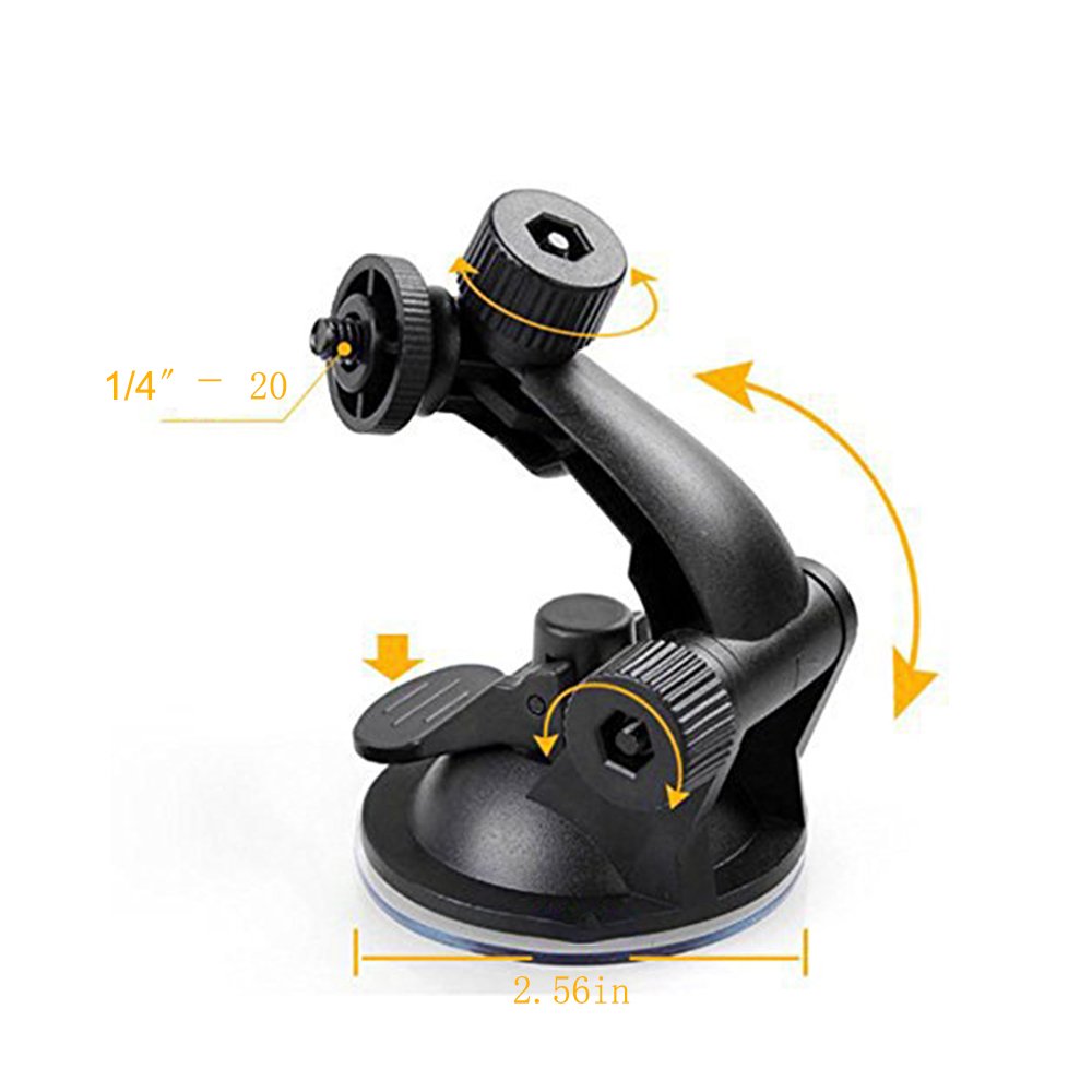 Suction Cup Mount for Gopro，Vinmax Car Windshield and Window Car Mount Holder for GoPro Hero Action Cameras Black