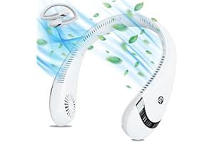 OLV Neck Fan 5000mAh Foldable Neck Fan Portable Rechargeable LED Display 360° Cooling Airflow Bladeless Neck Fan with 3 Speed